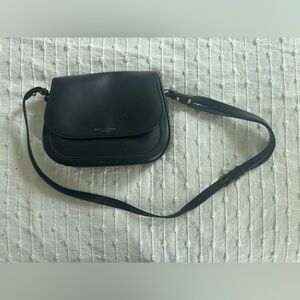Marc Jacobs New York black satchel crossbody bag with gold details and tag